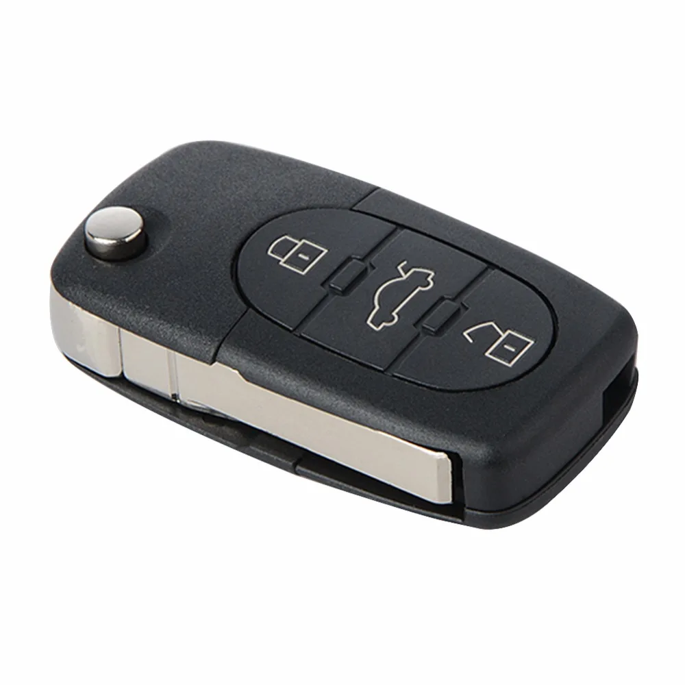 

4 Buttons Car Flip Uncut Key Entry Remote Control Fob For Audi A6 S4 TT 4D0837231E