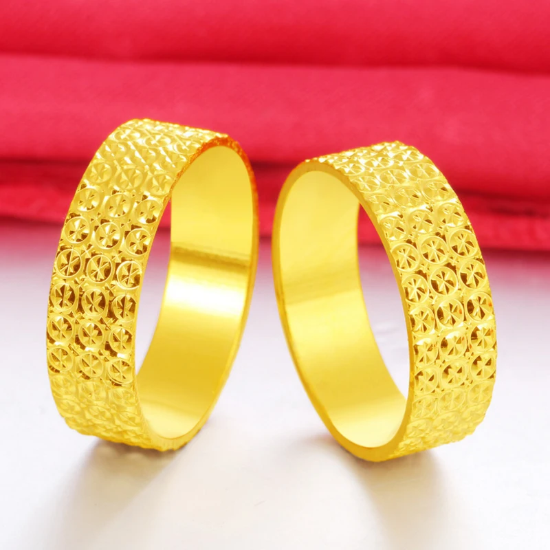 

Fashion Exquisite Copper Plated 24K Alluvial Gold Ring Jewelry
