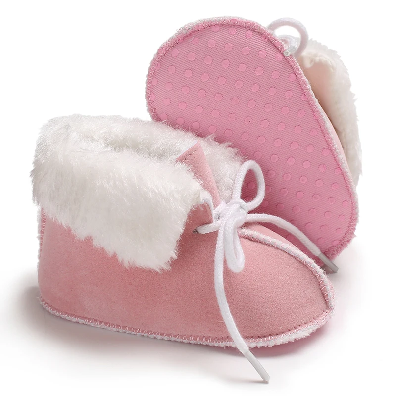 Рождественская красная обувь для новорожденных девочек и мальчиков теплая детская обувь для малышей