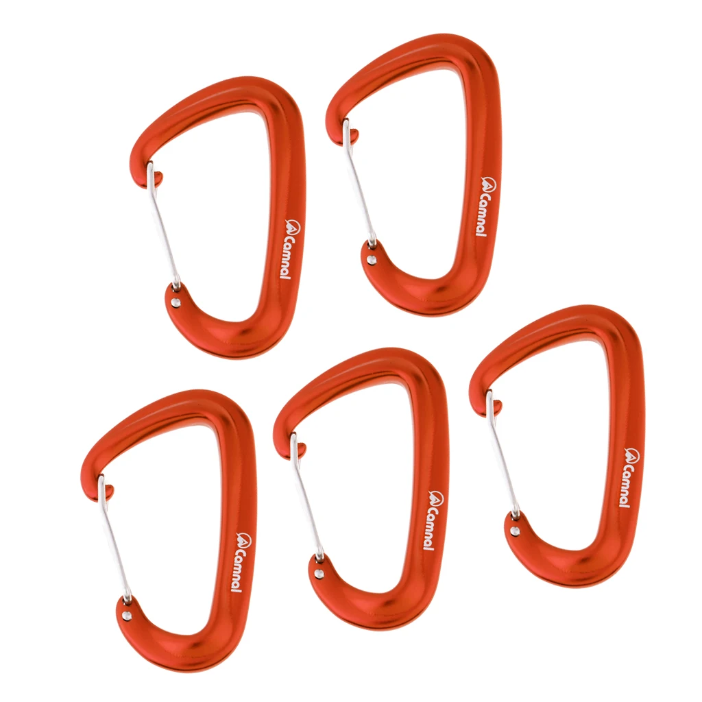 5Pcs 16kN Aluminum Wire Gate Carabiners for Climbing Rescue Hammock Swing Climbing Rescue Arborist Swing Yoga Hook