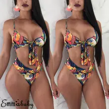 Цельный женский мульти пикантное Бандажное купальный костюм мягкий женский купальник монокини с пуш-апом купальные костюмы