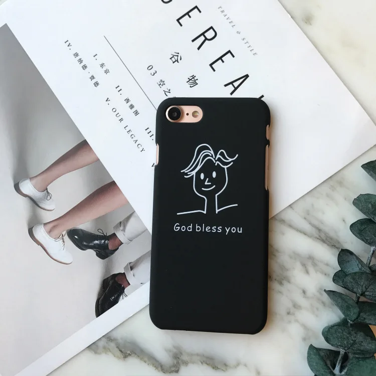 Рисованной каракули пара чехол для iphone7 жесткого пластика Телефон Обложка iphone6s 6