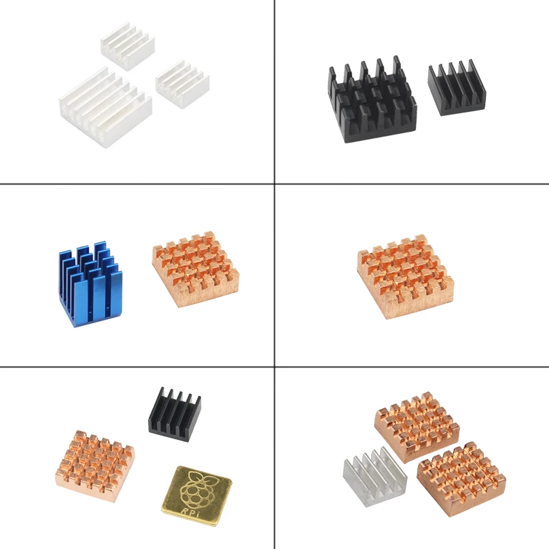 

Raspberry Pi Heatsinks Copprt Aluminum Heat Sinks CPU Wlan RAM Cooling Pad for Raspberry Pi Model 3 2 B+