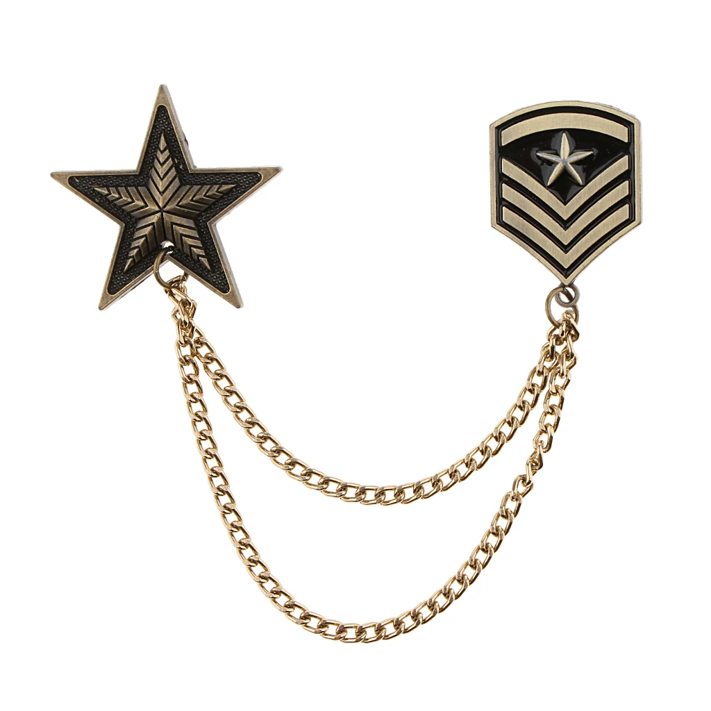 Women Mens Badge Military Medal Army Badges Pentagram Retro Brooch Pin 