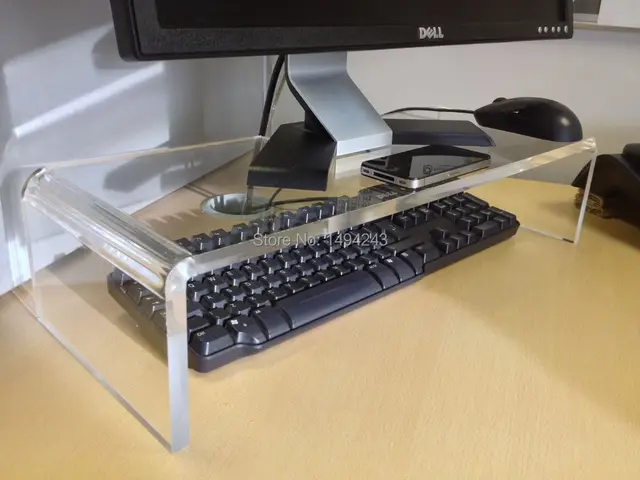 20inchs Acrylic Computer Monitor Desk Riser Stand Clear 500 L 200 W 20inchs Acrylic Computer Monitor Desk Riser Stand Clear 500 L 200 W