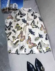 Модные женские блузы и рубашки 2019 взлетно-посадочной полосы Элитный бренд Европейский дизайн вечерние Стиль Женская Костюмы WD0151