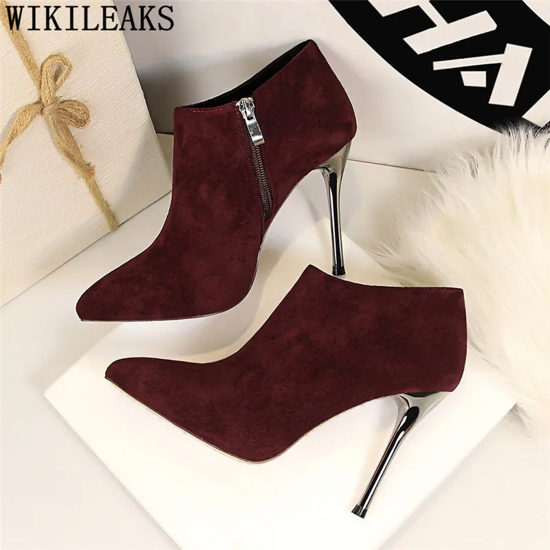 Najtaniej Botki dla kobiet czerwone buty wysokie buty na obcasie kobiety luksusowe buty kobiety projektanci zapatos de mujer zapatos de mujer botki