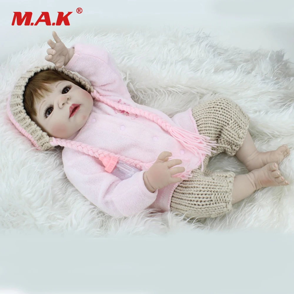 

22 Inches Baby-Reborn Doll Gift for Kids Full Body Silicone 55cm Newborn Dolls Bebe Toys Reborn American Girl Children Birthday