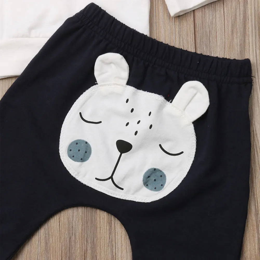 Pudcoco/модная теплая одежда для отдыха на весну и зиму, комплект одежды для новорожденных мальчиков и девочек, футболки с милым медведем, наряды Детский подарок, Прямая поставка