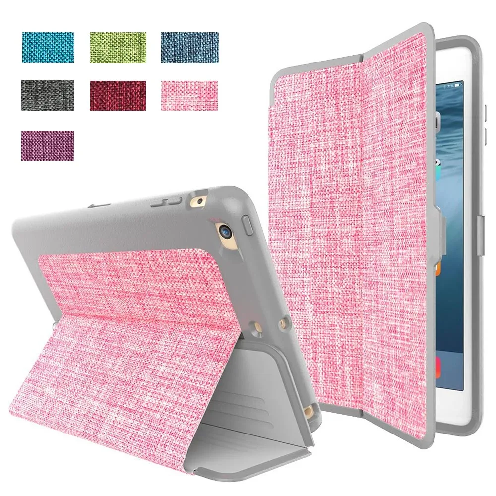 

New Fashion Smart Canvas Cover for iPad Mini 2 3 1 Book Folding Stand Skin for Case iPad Mini 3 2 1 with Auto Sleep Wake Functio
