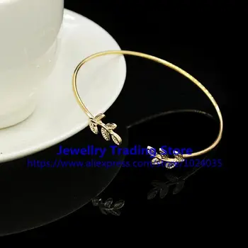 

240pcs/lot Romantic CZ Jewelry Leaf And Flower Cubic Zirconia Bridal Wedding Bracelets Gift For Bridesmaid