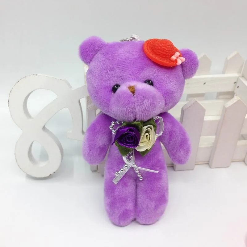 13cm stand bear with flower hat 13