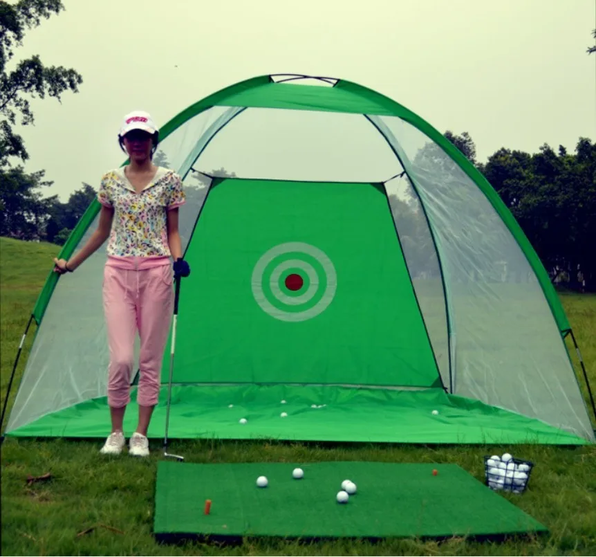 

PGM Outdoor golf practice net Foldable Golf swing exerciser golf driving range Golf Swing Trainer Set two colours noinclude mats