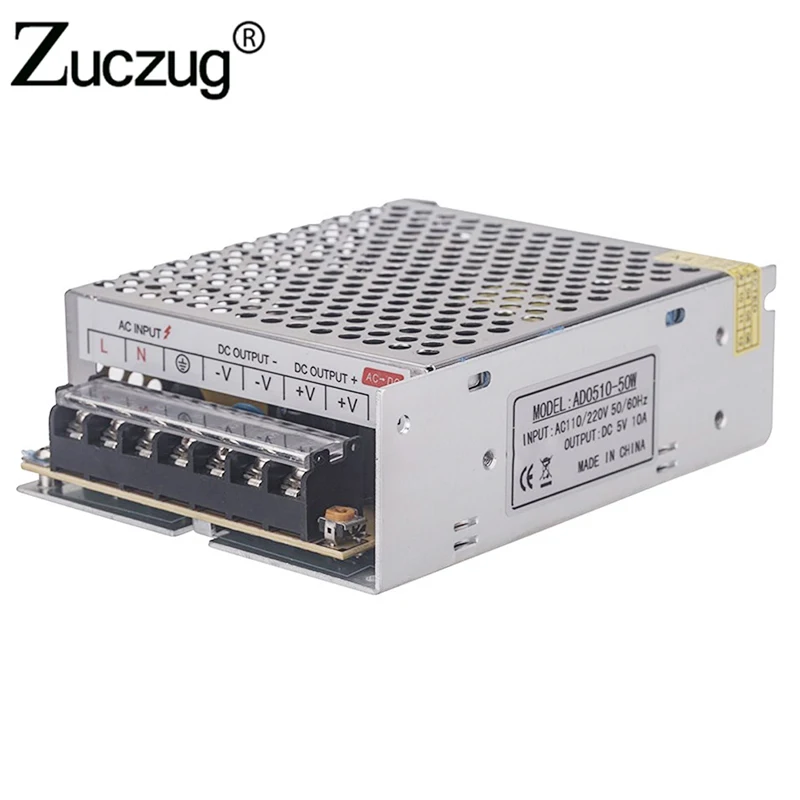 

Power Supply ac 110v 220 to dc 5V 10A 50W led driver for LED Strip Transformer Adapter Switching 5 v lighting transformers 5volt