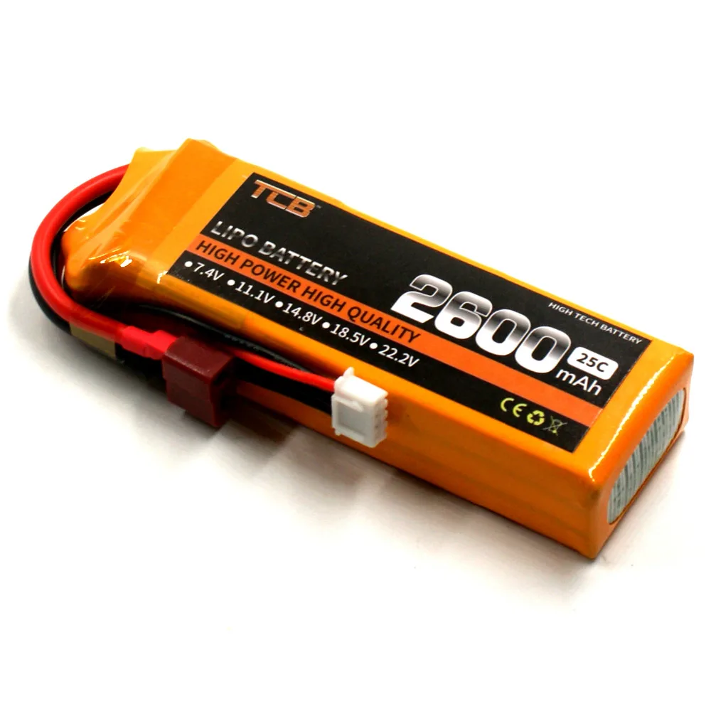 

TCB RC Airplane Lipo Battery 11.1v 2600mAh 25C 3s Rechargeable for model aircraft drone Free shipping