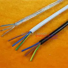 5 м 10 м 20 м/лот 3*0,75 квадратный Электрический провод черный и белый прозрачный три провода