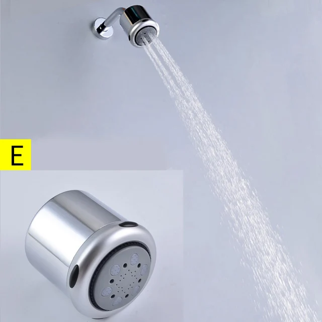 Bathroom Solid Brass High Pressure Small Matte Black Rain Shower Head Wall Mounted ABS Chrome Adjustable Bath Top Spray Shower E