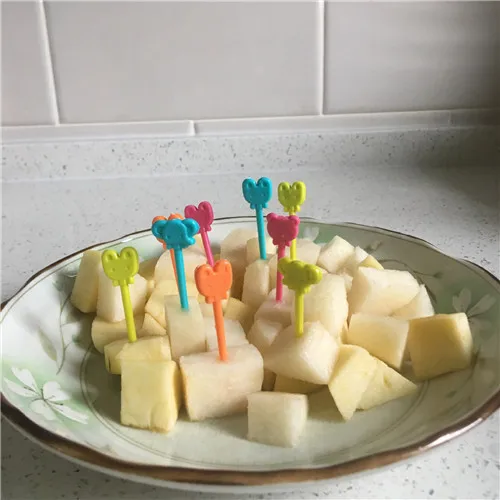

24pcs Cartoon Mini Animal Farm Fork Fruit Pick Sign Bento Lunches Party Decor