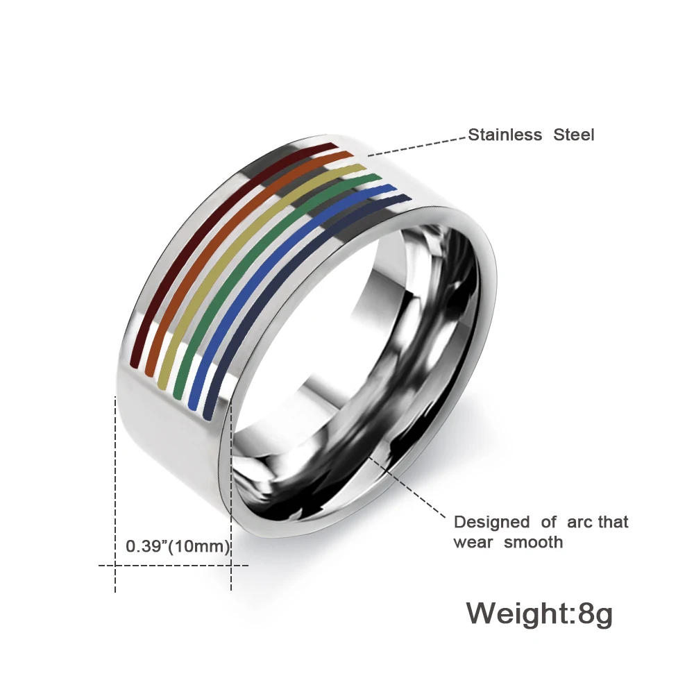 1 шт. модное Брендовое мужское и женское разноцветное кольцо ЛГБТ из нержавеющей стали обручальное кольцо Lebian& Gay кольца
