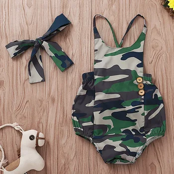 

Fashion Summer Infant Baby Girl Outfits Backless Bodysuit Headband 2Pcs Baby Girl Clothes Sets