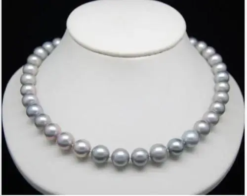 

Free Shipping >> Hot Huge AAA 9-10mm south sea gray pearl necklace 18 inch 14K GOLD CLASP
