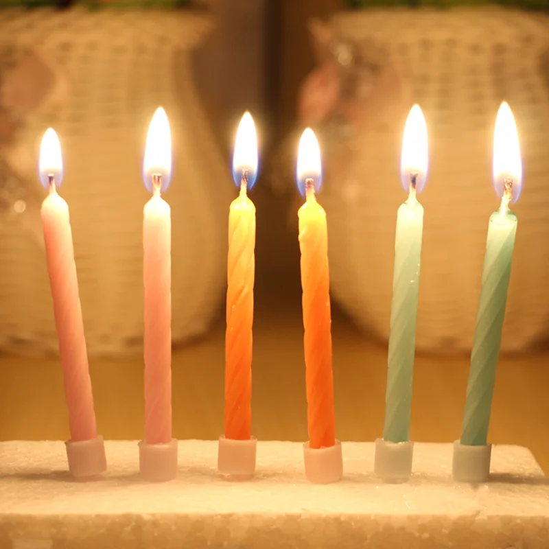 

40pcs! Thread Design Romantic Birthday cake candels thread with stand Multicolor cake decorating tools