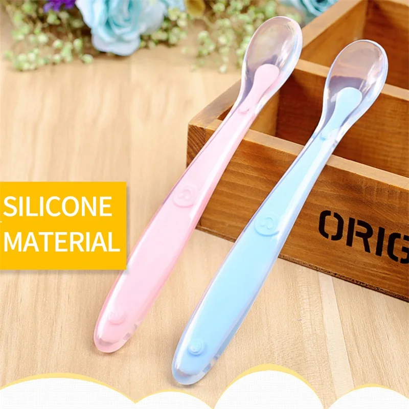 Couverts alimentation silicone pour enfants | Mignon sourire, cuillère pour bébé poignée d'alimentation, ustensiles de table, solide enfants apprentissage manger