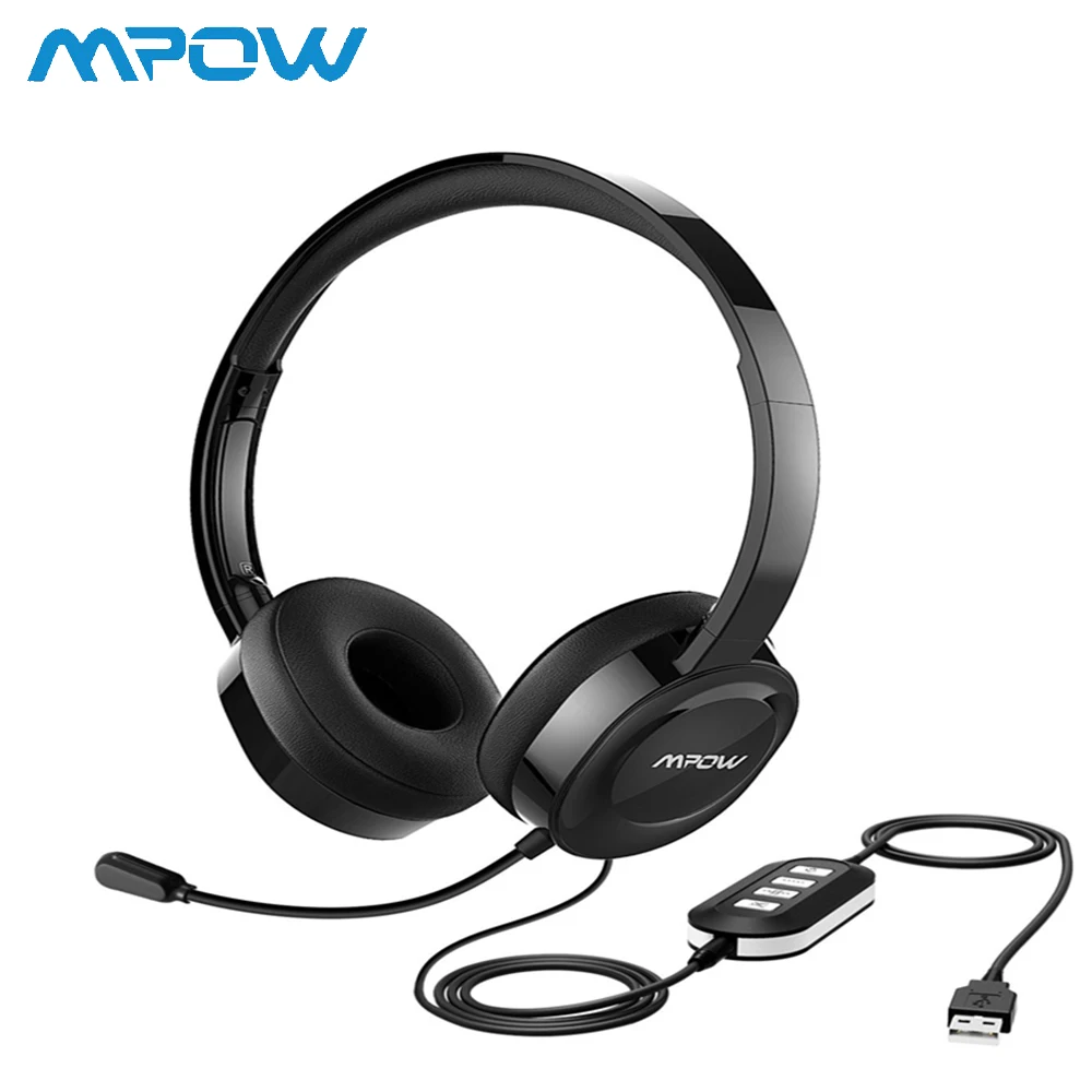 

Mpow 158A 3.5mm Computer Headset/USB Wired Headphones With Microphone Noise Cancelling for Call Center PC Cell Phone Tablet