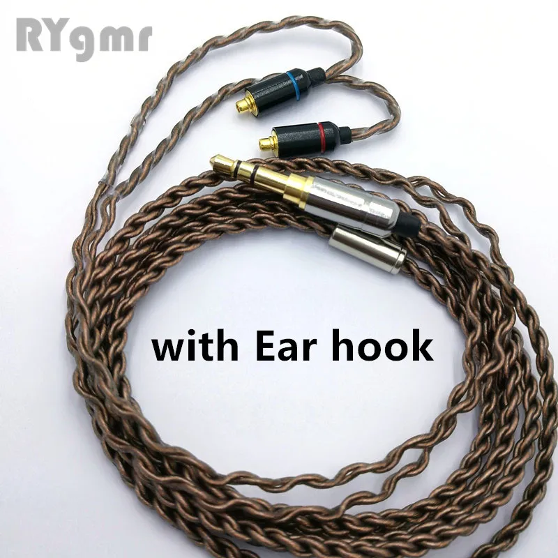 RY-C09 mmcx ear hook RY-C09 mmcx кабель медь один кристалл супер мягкий провод ремонт обновление металлический штекер ie800 провода DIY кабель для наушников - Цвет: RY-C09 mmcx ear hook