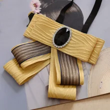 Элегантный в форме бриллианта, галстук, Для женщин галстук-бабочка для девочки в британском стиле с бантом Свадебная вечеринка Классический воротник расшит галстук-бабочка рубашка аксессуары