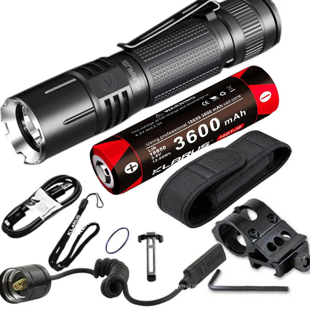 

Klarus 360X1 360 degrees Omni-Directional Dual Switch Flashlight CREE XHP70.2 LED max 1800 lumen + battery,TRS1 MGM-3 Mount