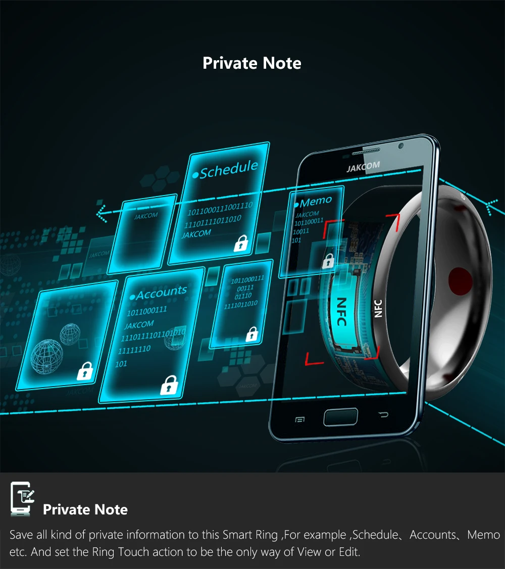 Умное кольцо водонепроницаемое NFC сохранение личных файлов и секретная защита умное кольцо преуспевающий жизнь телефон Android IOS