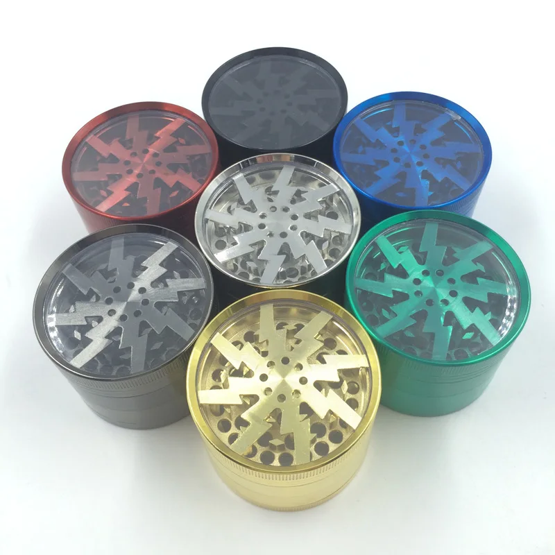 New Coolest Design Lightning Shaped 4 Layers Smoking Weed Herb Grinders
