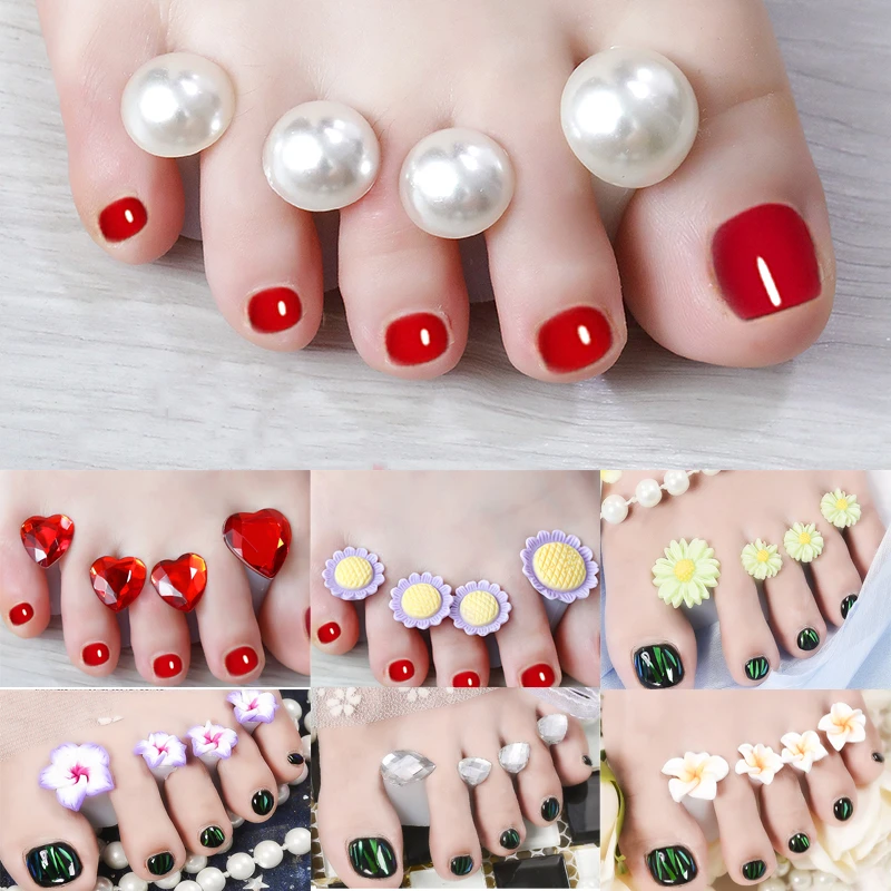 Nuevo Gel de sílice pie dedo separador Protector puntas de uñas flor corazón rojo imagen para Flexible UV Gel esmalte herramienta de Arte de uñas|Separadores del dedo pie| - AliExpress
