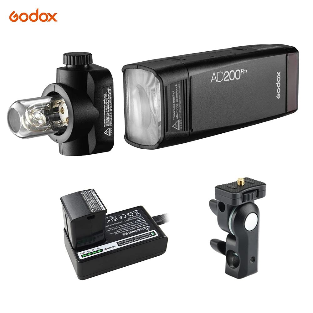 Портативная Беспроводная вспышка Godox 2,4g 200w Ttl для камер Nikon Canon Eos со сменной головкой 1/8000s Hss