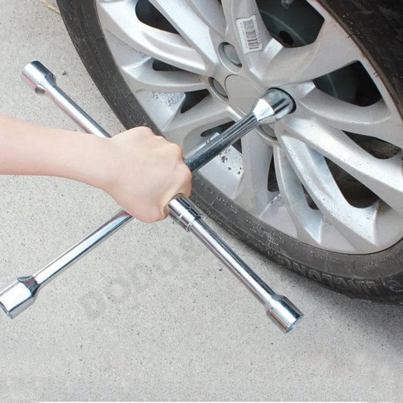 Folding Cross Wrench Car Wheel Repair Tool Auto Socket Spanner 17,19,21,23 Stowable Adjustable Portable Nut Tire Lug Tool DAL020d (5)