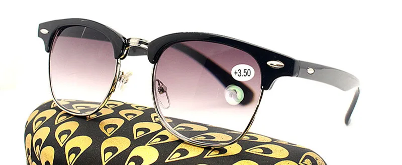 Мужские Брендовые очки для чтения с градиентными серыми линзами, защита от уф400 лучей, очки Gafas Lectura Ретро+ 1+ 1,5+ 2+ 2,5+ 3+ 3,5