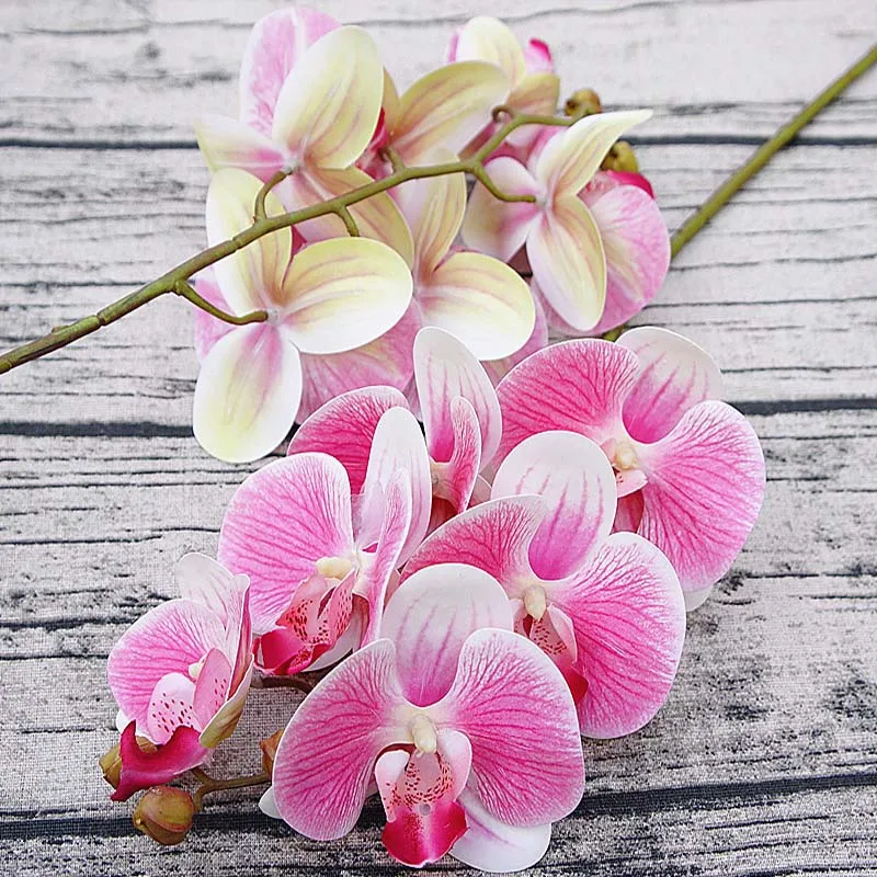 Имитация 3D Маленькая бабочка Орхидея 6 головок/комплект поддельный цветок дома драпировки стены Свадебные украшения diy искусственный фаленопсис
