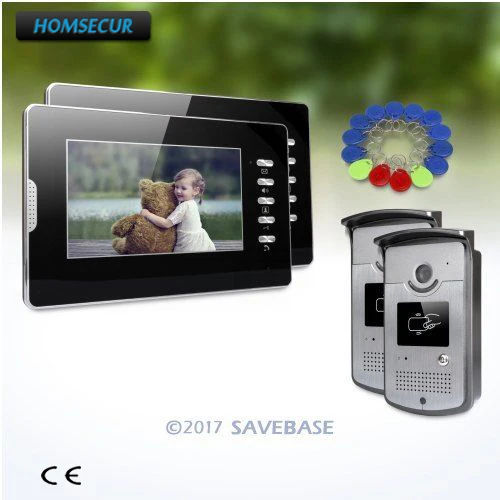 

HOMSECUR 7" Wired Video Door Entry Call System Electric Lock Supported for Home Security