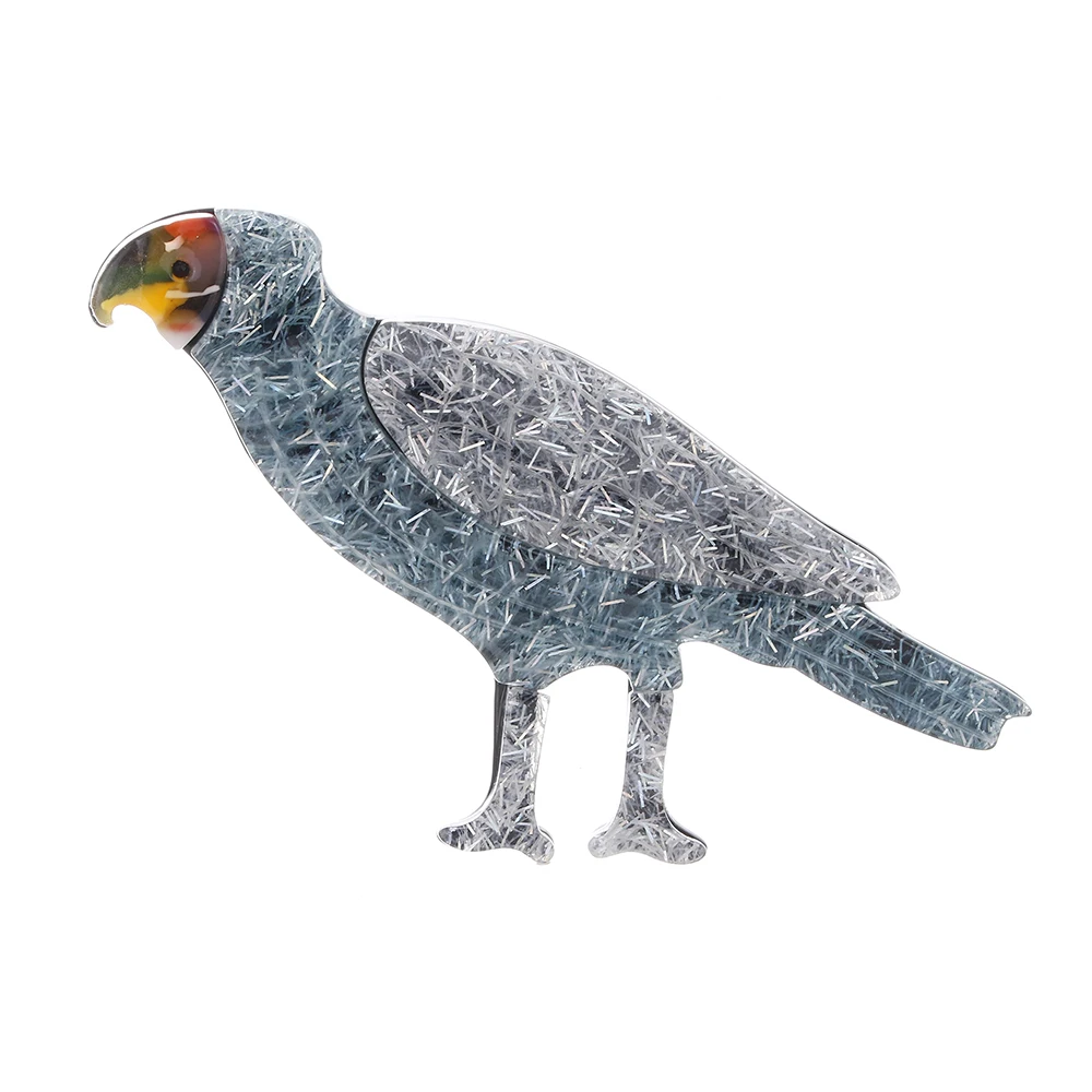

Handmade Acrylic Glitter Bird Brooches for Women Acetate Fiber Hijab Pins Animal Broche Fashion Jewelry Accessories Kids Gifts