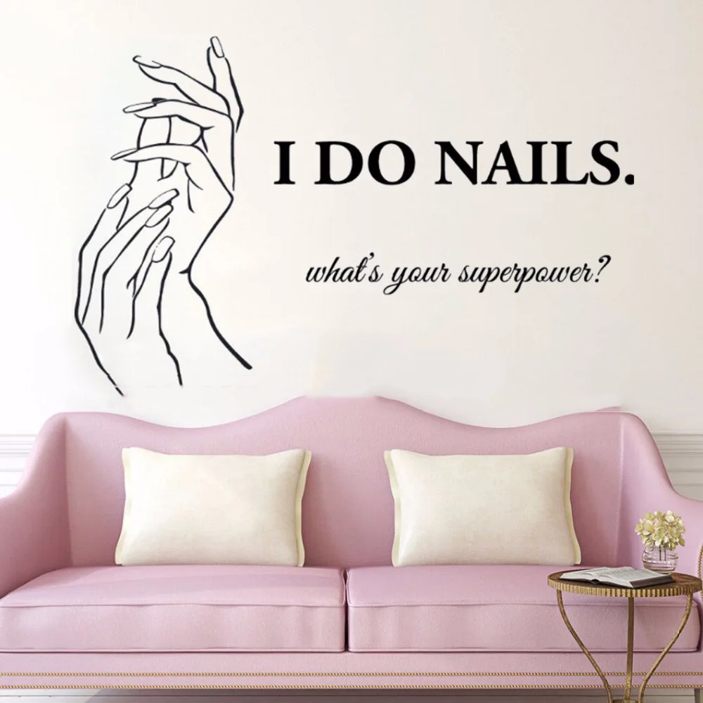 

Beauty Salon Nail Salon Wall Sticker Nails Polish Decoration For Manicure Store Vinyl Art Pvc Design Ornament Poster Mural W48