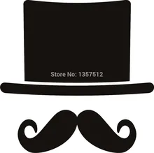 New Stickers 8 Colors Hat and Moustach Car Window Sticker For Truck Bumper Auto SUV Door Laptop Kayak Vinyl Decal