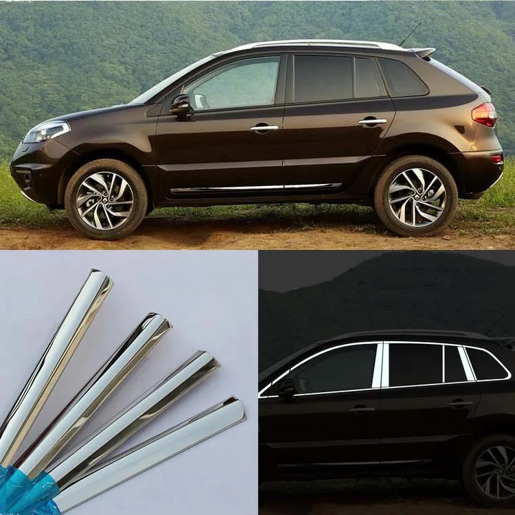 

Perfect Fit For Koleos Stainless Steel Chrome Window Sill Belt Trim Windows Molding Trim