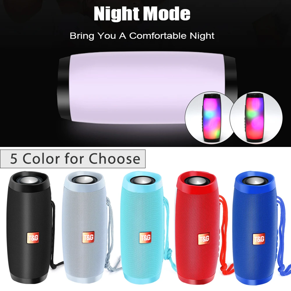 Ceny TOPROAD przenośny głośnik bluetooth 10W bezprzewodowa kolumna Stereo Subwoofer LED kolorowe głośniki obsługa karty TF Radio FM USB AUX