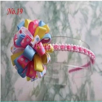 

100 pcs Headband Girl Ribbon Bows Flowers Mixed Design Hair Clip Free Shipping hair Bow 96No.