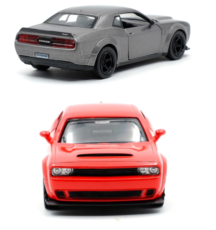 1:36 Dodge Challenger Srt Demon Sports Car Alloy Diecast Car Model Toy With Pull Back For Children Gifts Toy Collection