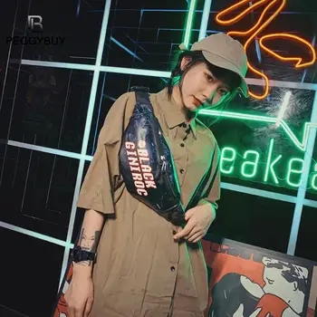 

Women New PU Leather Bum Waist Packs Whiter Leisure Shoulder Bag Unisex Chest Waist Pack Zip Crossbody Bags Waist Bag Packs