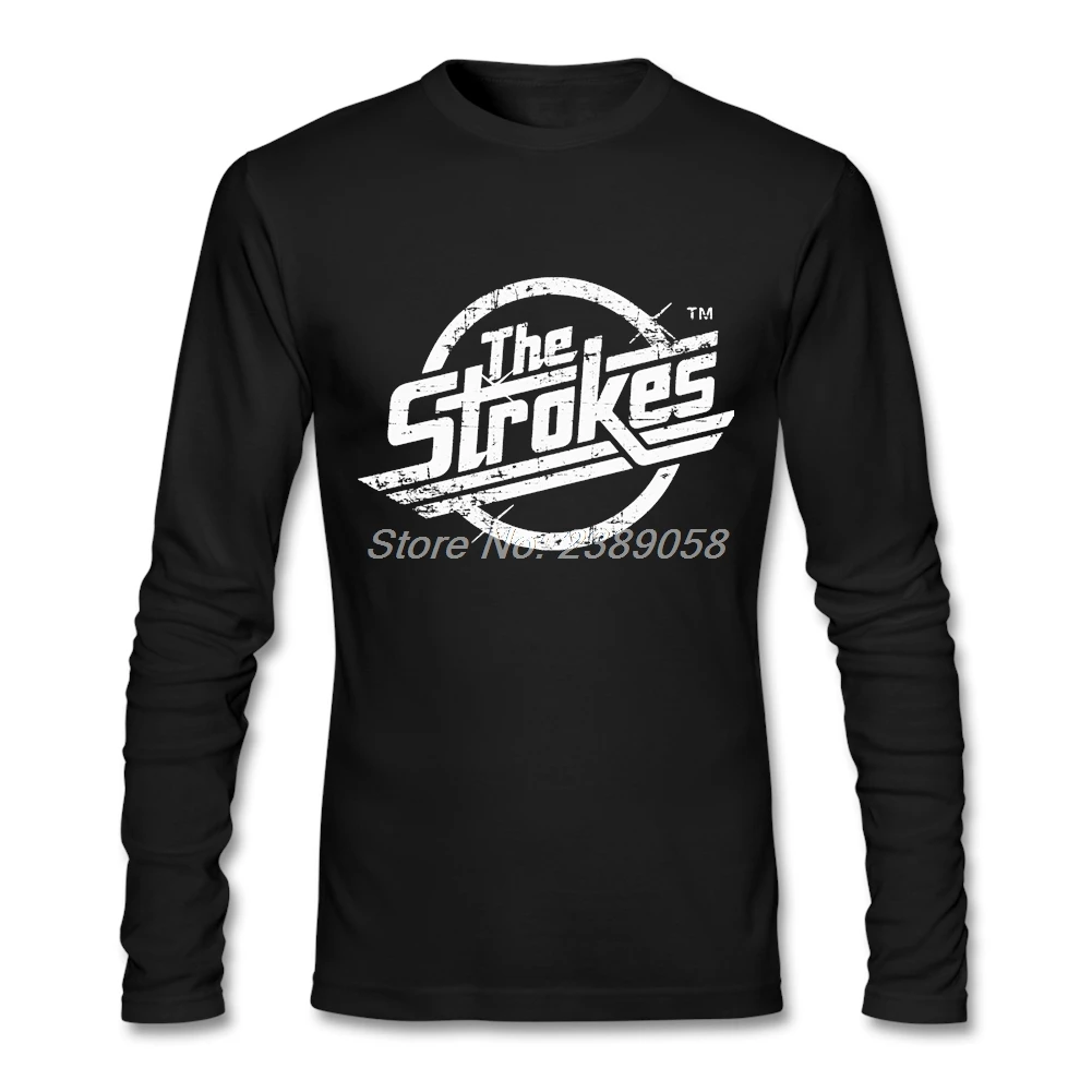 

Autumn Winter Men T Shirt Long Sleeve The Strokes Popular Brand Rock Band Tee Tops Camisetas Mens T-shirts