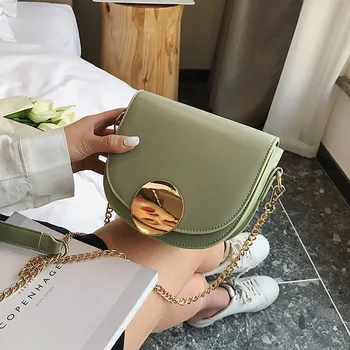 

Female Big Saddle Bag Crossbody Bags For Women 2019 Solid Color Messenger Shoulder Bag Ladies Travel Lock Handbags and Purses