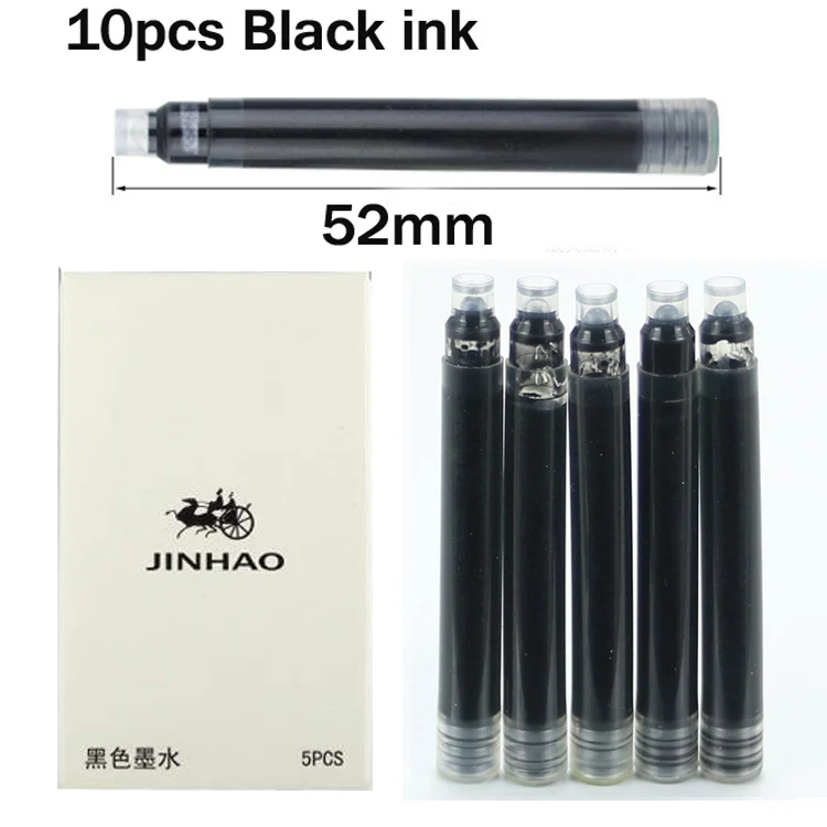 JINHAO 159 широкий 18KGP 0,7 мм перьевая ручка Фиолетовый Черный Синий Шампань золотой зеленый красный белый желтый цвета модные ручки - Цвет: black ink